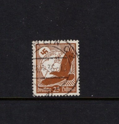Germany 1934 25pf SWASTIKA, SUN, GLOBE, EAGLE AIR POST SC C50 VFU