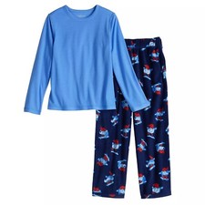 BNIP Cuddl Duds Adaptive 2pc Boys' Long Sleeve Pajama Top  Long Pant, XL 14-16 