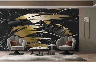 3D Black Marble Gold Texture Wall Murals Wallpaper Murals Wall Sticker 1