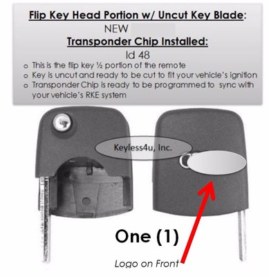 keyless remote flip key head transponder chip id 48 entry control fits VW 231 P