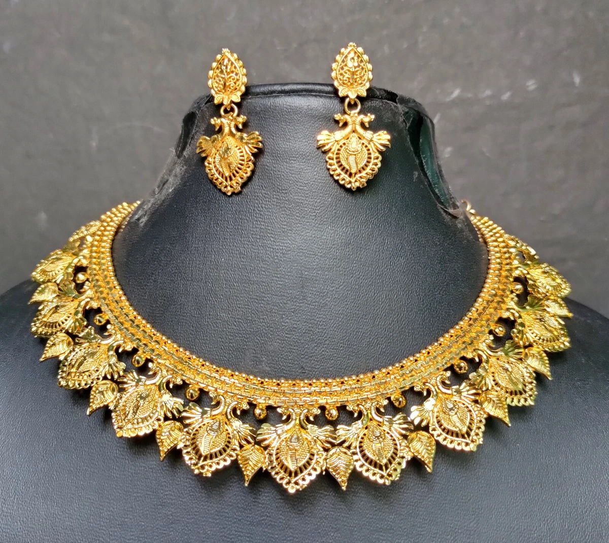 Buy 1 Gram Gold Plated Jewellery Haram Necklace Earrings Set