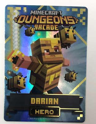 Minecraft Dungeons Arcade Series 4 (#103 Hero: Darian) FOIL Card