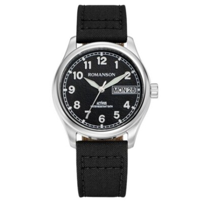 Romanson Activeus City Boy Black Dial Nylon Strap Quartz Watch