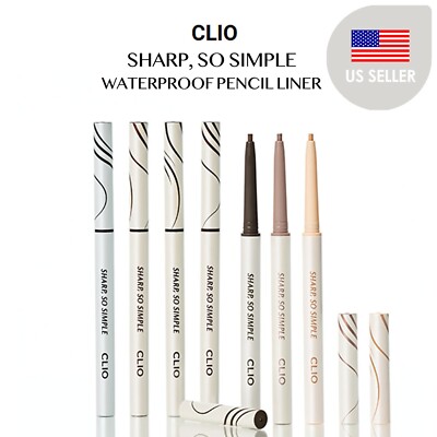CLIO Sharp So Simple Waterproof Pencil Liner x 2, 7 COLORS