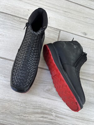 Men's Square Toe Leather Double Zipper Cowboy Petatillo Boot suela roja
