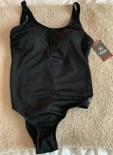 Hurley Woman  s Full Coverage One Piece Swimsuit UPF 50 Size XL Black NWT
