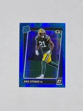 2021 Donruss Optic Blue Hyper #251 Eric Stokes Rated Rookie Rookie Card