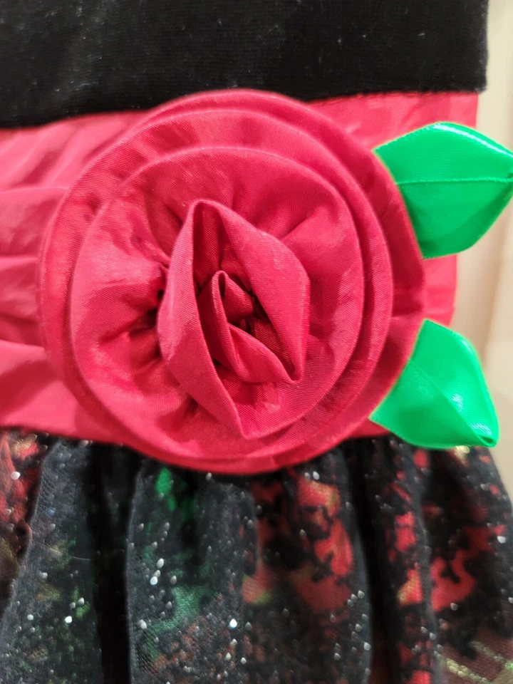 VESTIDO DE FIESTA/VACACIONES IRIS & IVY NIÑAS Talla 6 Negro Terciopelo Vestido de Navidad Foto 2 de 4