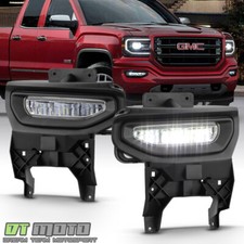 2016 2017 2018 GMC Sierra 1500 LED Bumper Fog Lights Lamps w/Switch & Bracket
