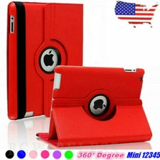 For iPad Mini 1 2 3 4 5 6 7 Shockproof 360 Rotating Leather Folio Case Cover 