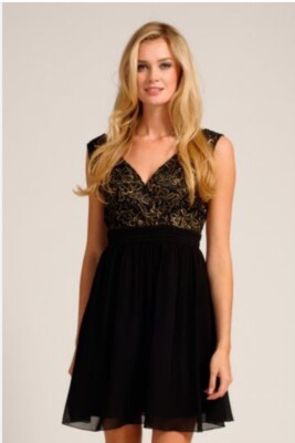 little mistress black and gold dress Gold Sequin Mini Dress