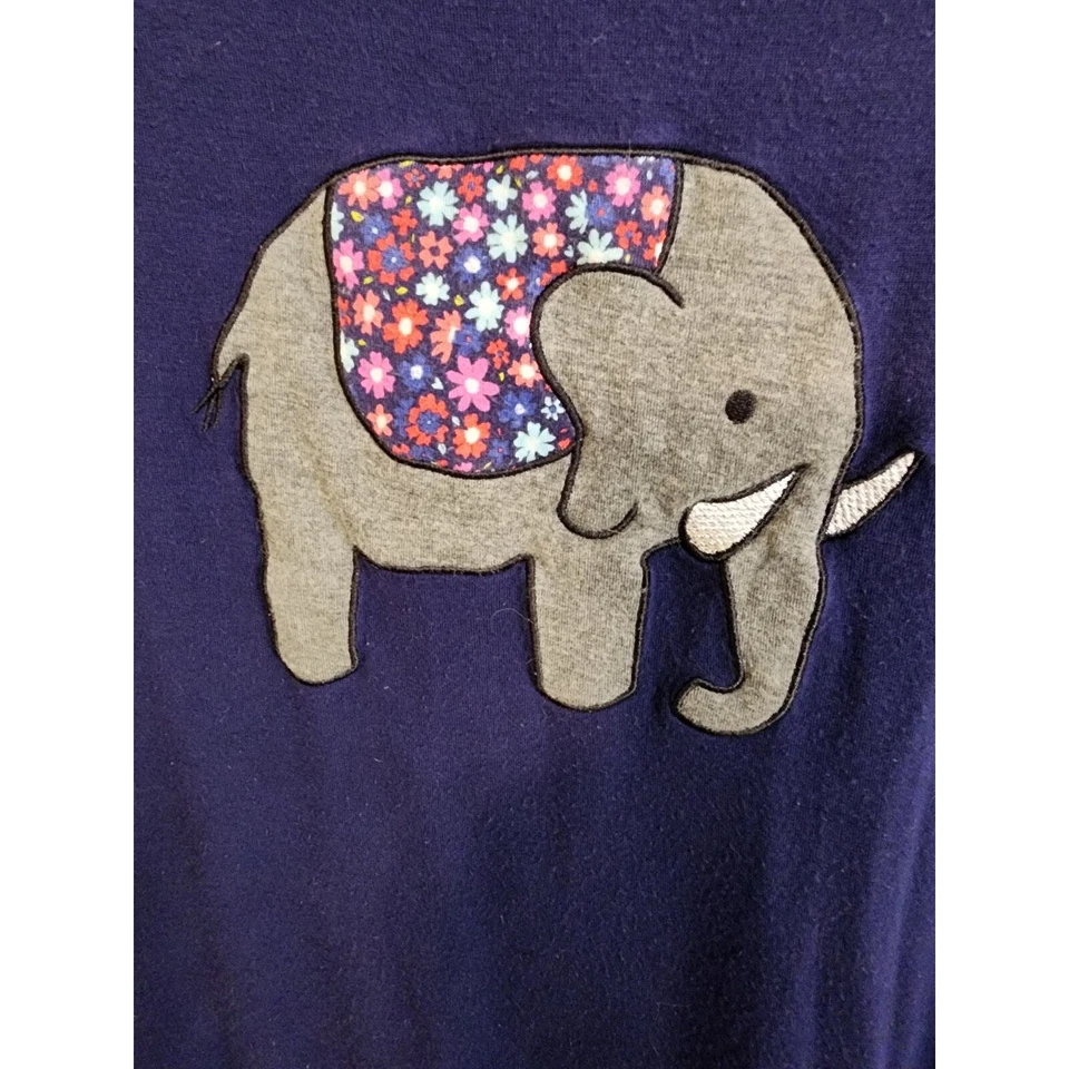 LAYLA 蓝色睡衣上衣,带大象贴花 M — 第 3/4 张图片