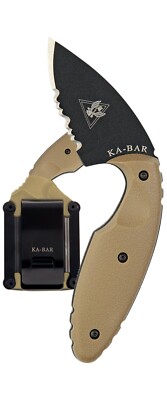 Ka-Bar KaBar TDI Law Enforcement Knife Partially Serrated Coyote Brown  1477CB