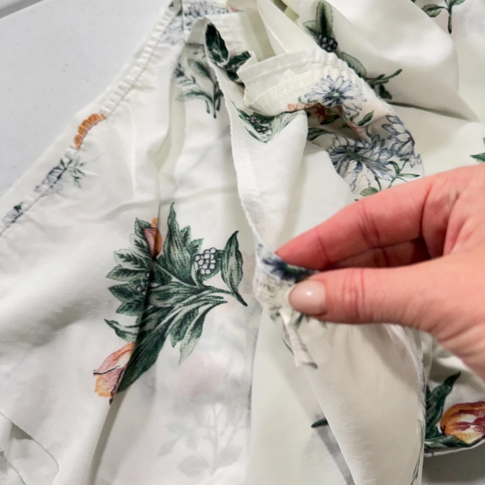 vintage springs twin queen sheet orange floral blend large blooms y2k 90s - Image 2 of 4