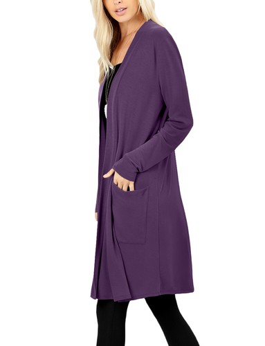 NE PEOPLE Damen Basic Langarm vorne offen lässig Taschen Cardigan NEUJ1440 - Bild 95 von 125