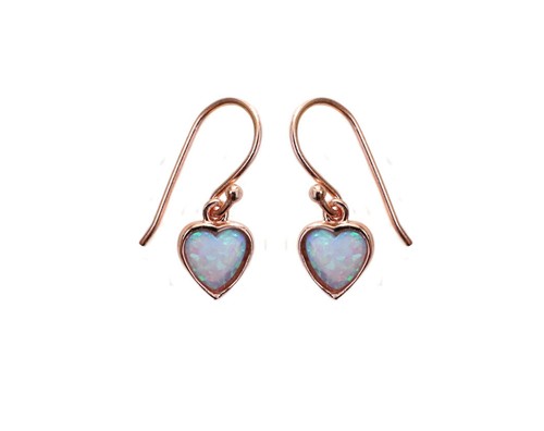 Boucles D'oreilles Pendantes En Forme De Cœur - Argent Sterling 925 Avec Zirconiums, Occasion