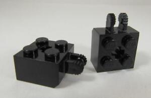 2 40902 LEGO Parts~ Hinge Brick 2x2 Locking w 2 Fingers Vertical Axle Hole BLK