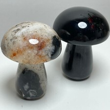 2pcsNatural mixed agate mushroom 130g-as220