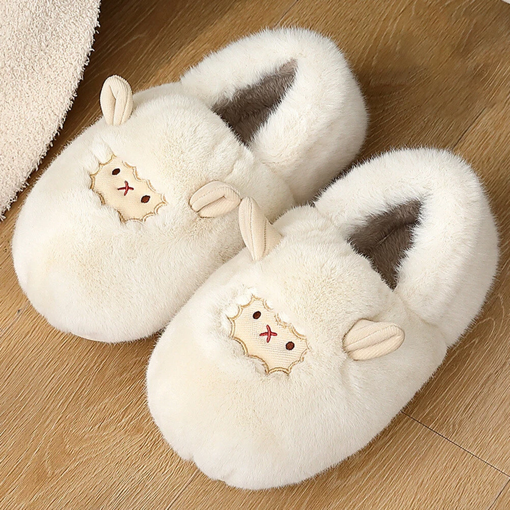 Little Sheep Slippers Fluffy Lamb Slippers Anti Slip Cute Cartoon