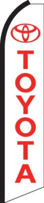 Toyota White/Red Swooper Flag Feather Super Bow Banner