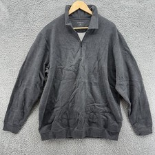 Croft  Barrow Sweater Mens Pullover 1/4 Zip Knit Charcoal Gray Size L Tall NWT