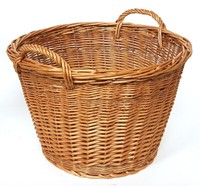 Kaminkorb Holzkorb Kaminholzkorb GeschäLte Weide Hell Ø 45 Cm (Art. 90475-45)