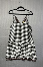 Princess Vera Wang Juniors Large Black/White Plaid Floral Checked Sundress