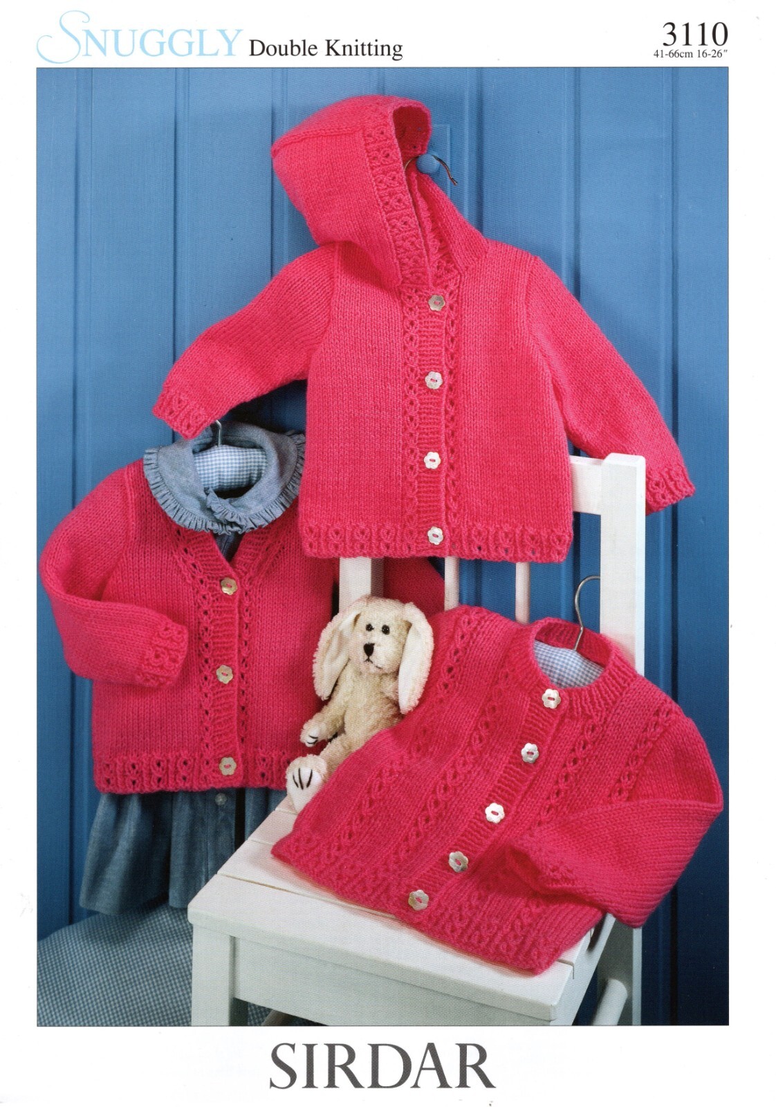 Sirdar Snuggly Baby/Toddlers DK Cardigans Knitting Pattern - 3110 16/26ins