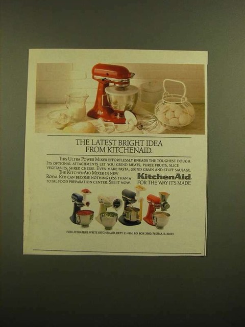 1988 KitchenAid Mixer Ad - The Latest Bright Idea | eBay