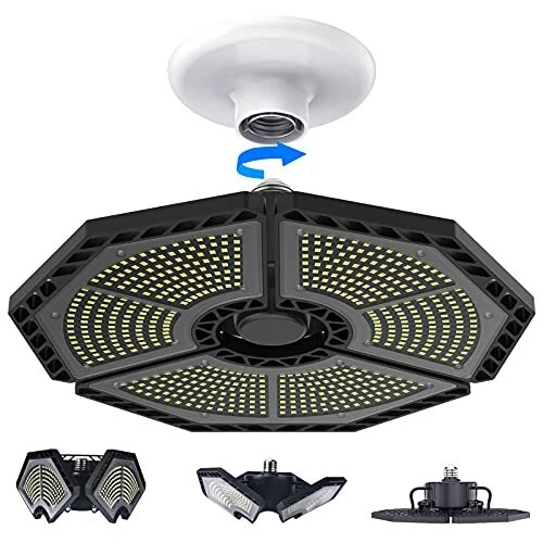 LED GARAGE LIGHTS Ceiling Shop Light Workshop Deformable with 3