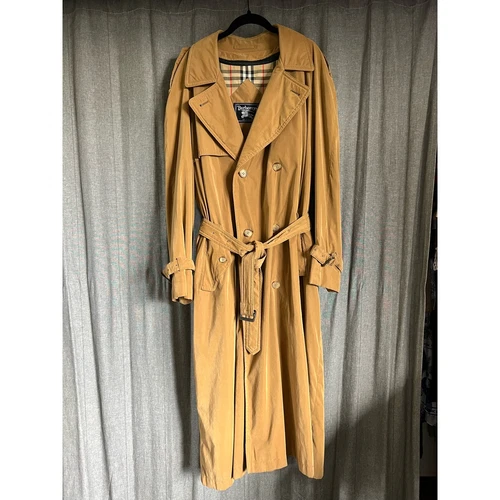 Trench lungo doppiopetto Burberry uomo R40 beige marrone foderato lana