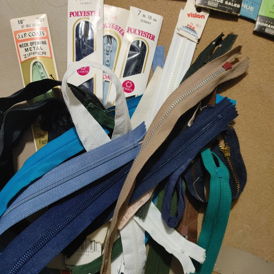 Talon Zippers Lot Metal Pull Separate 1954 to 1970 Colors Donahue Vintage Sewing - Image 4 of 4