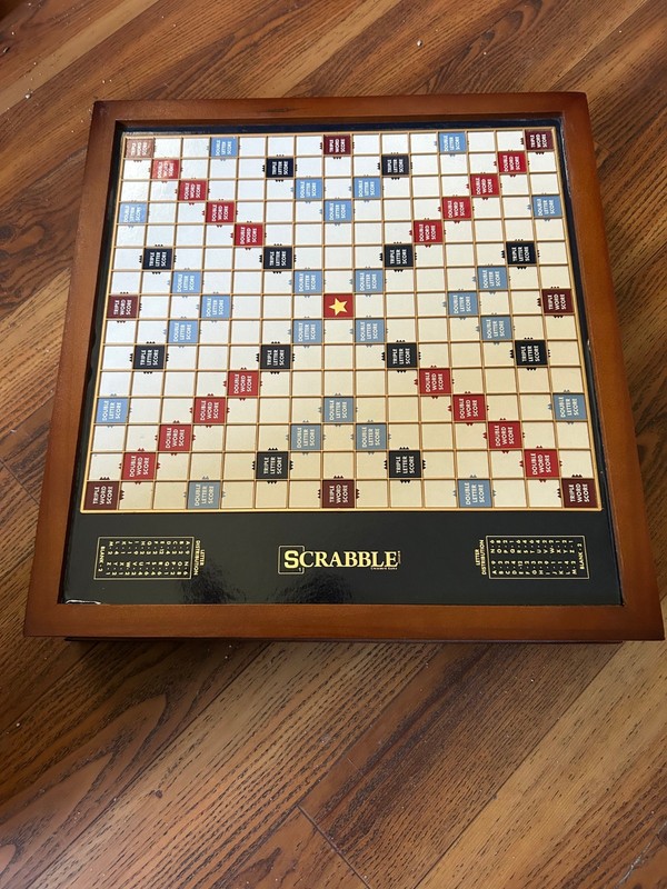 Winning Solutions SCRABBLE Deluxe Wooden Edition Rotating Wood Turntable