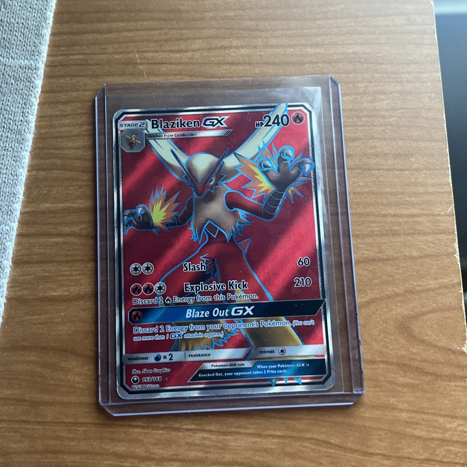 Blaziken GX - 153/168 - Sun & Moon Celestial Storm - Full Art - Pokemon Card
