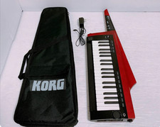 KORG RK-100S 2 Keytar Translucent Red Synthesizer Keyboard Case AC Adapter Music