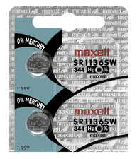 Maxell 344 SR1136SW Silver Oxide Watch Batteries 2 Batteries - EXP 2020