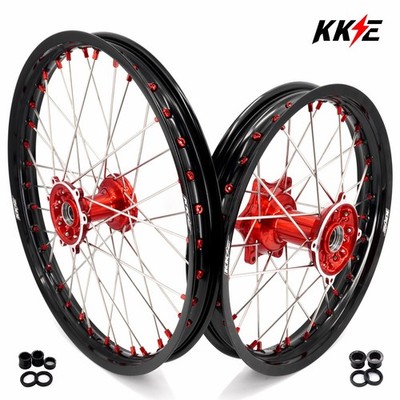 KKE 21/18'' Cast Wheels Rims Fit Honda CRF250R 2014-2026 CRF450R 2013-2026 Red