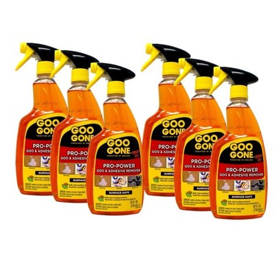 Goo Gone Pro-Power Heavy Duty Adhesive Remover Spray Citrus Scent, 24 oz 6 Pack