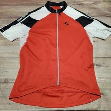 Giordana Mens Size Medium Short Sleeve Full Zip Cycling Jersey Shirt Red