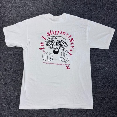 Vintage 90s RARE Django Jamaican Hip Hop White GRAIL Rap T-Shirt Mens Sz L