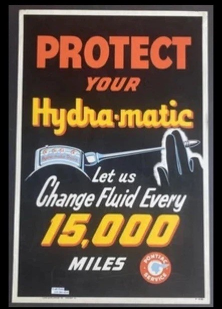 1955 Org Genuine GM Poster 38x25 Pontiac Hydra-Matic Transmission Service