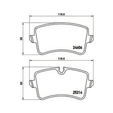 BREMBO P85118 Brake Pad Set Rear With Brake Caliper Screws Fits Audi A6 A7
