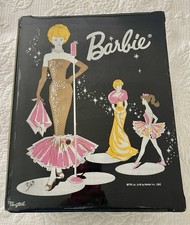Vintage 1962 Barbie Ponytail Carrying Case Wardrobe Trunk W/Clothing Hats Wigs