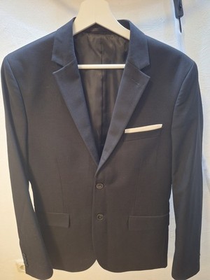 Moderner Herren Sakko von H&M Schwarz Gr. 48
