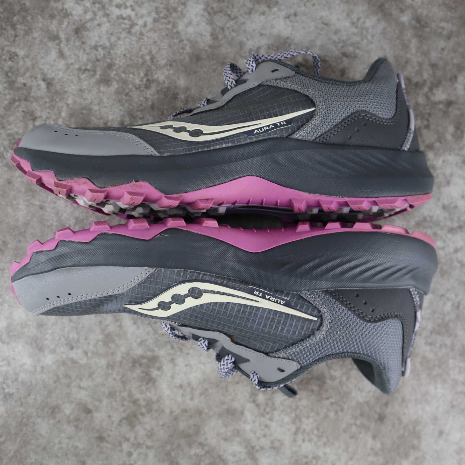 Saucony Womens Aura TR Trail Running Shoes Gray Pink Size 12 Jogging thumbnail 8