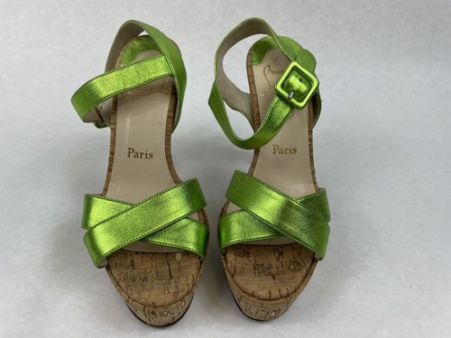 Christian Louboutin Green Heeled Sandals Size 35 European (141236636) - Picture 2 of 8