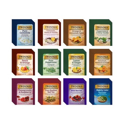 Twinings 48 Tea Bags Herbal Variety Pack   12 Flavors, Caffeine-Free,...