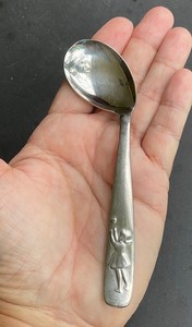 Auerhahn Ultrasil German 5" Toddler Spoon Child's Curved Germany 1940s baby