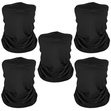 5 Pack Neck Gaiter Face Cover for UV Sun Protection, Dustproof Breathable Coo...