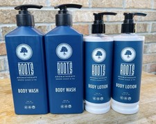 ROOTS Aromatherapy BODY LOTION BODY WASH Brown Sugar Fig 12.17oz Ea.